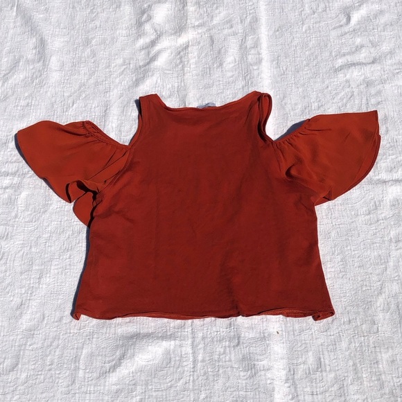 ZARA***Small Orange Cold Shoulder Top!!! - Picture 5 of 7